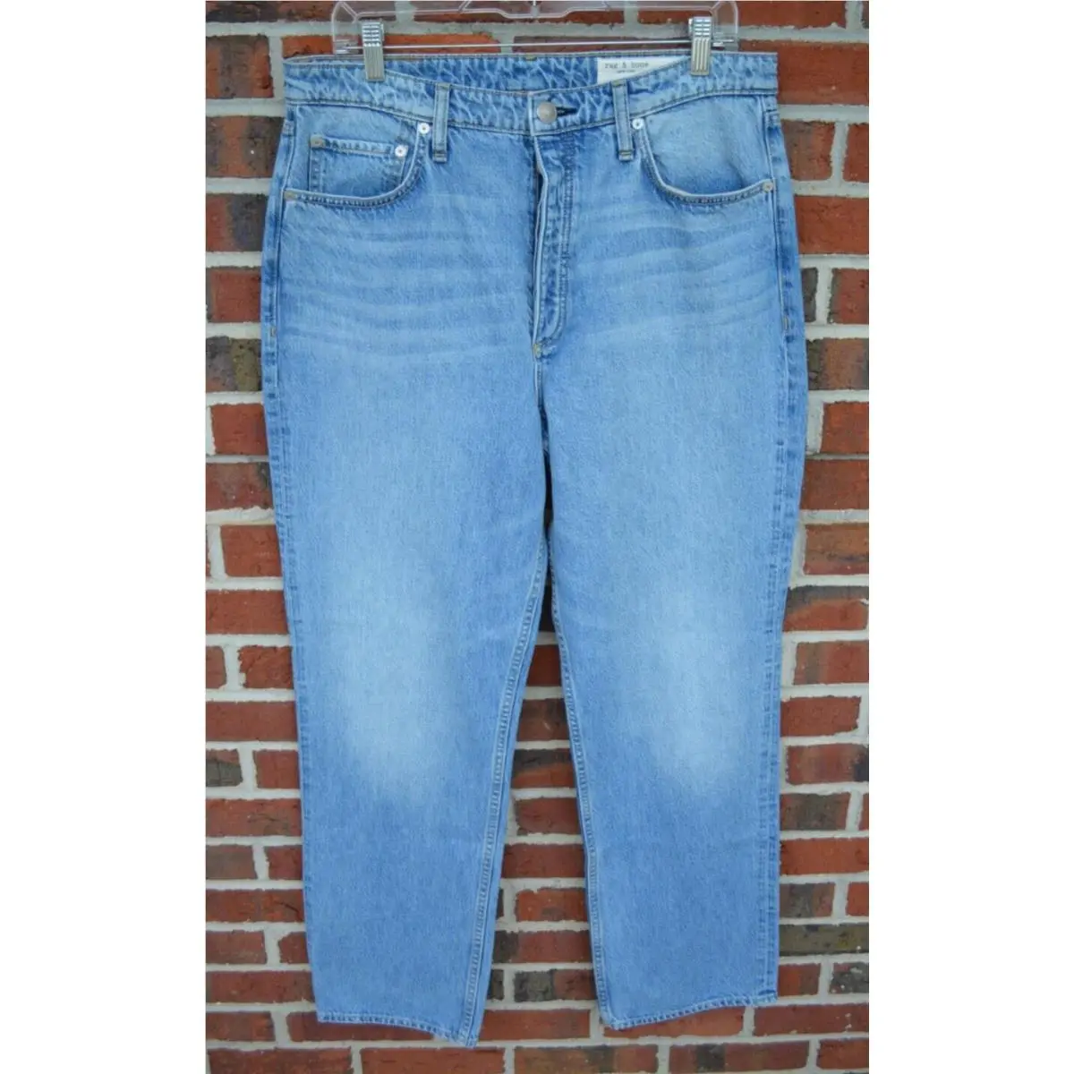 Rag Bone Women`s 32x32 Alex High-rise Straight-leg Lucy Blue Jeans