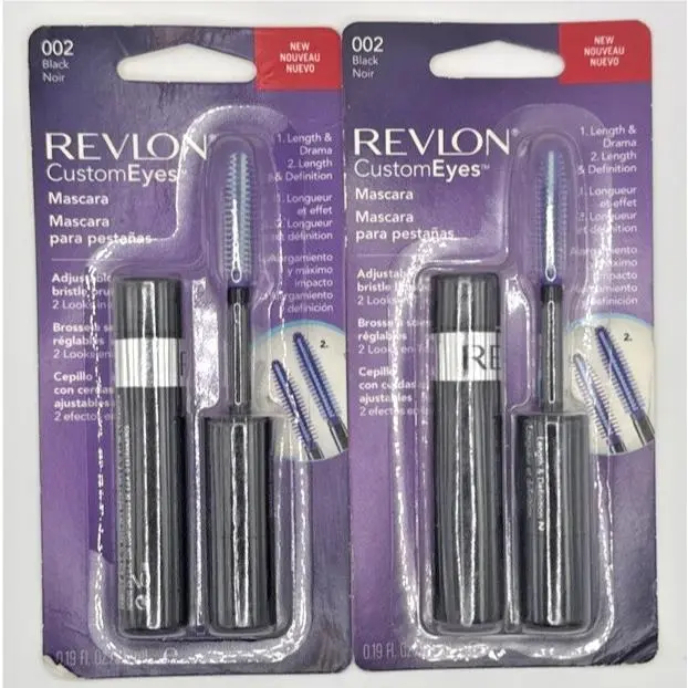 2x Revlon Customeyes Length Defining Mascara 002 Black .19 Fl Oz