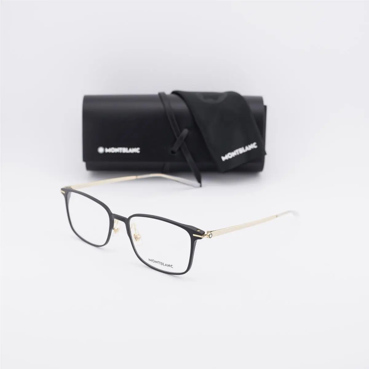 MB0196OK 002 Black/gold 53mm Eyeglasses by Montblanc