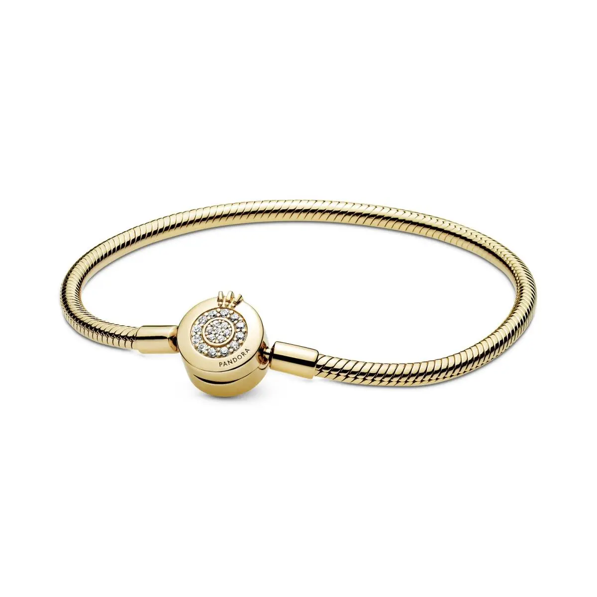 Pandora Moments Sparkling Crown O Snake Chain Bracelet 569046C01-21