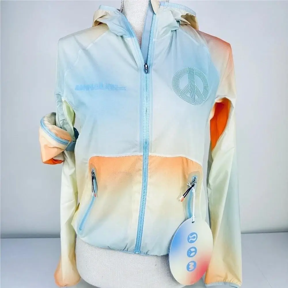Lululemon X Madhappy Packable Run Jacket Pastel Ombre with Pouch Size 0