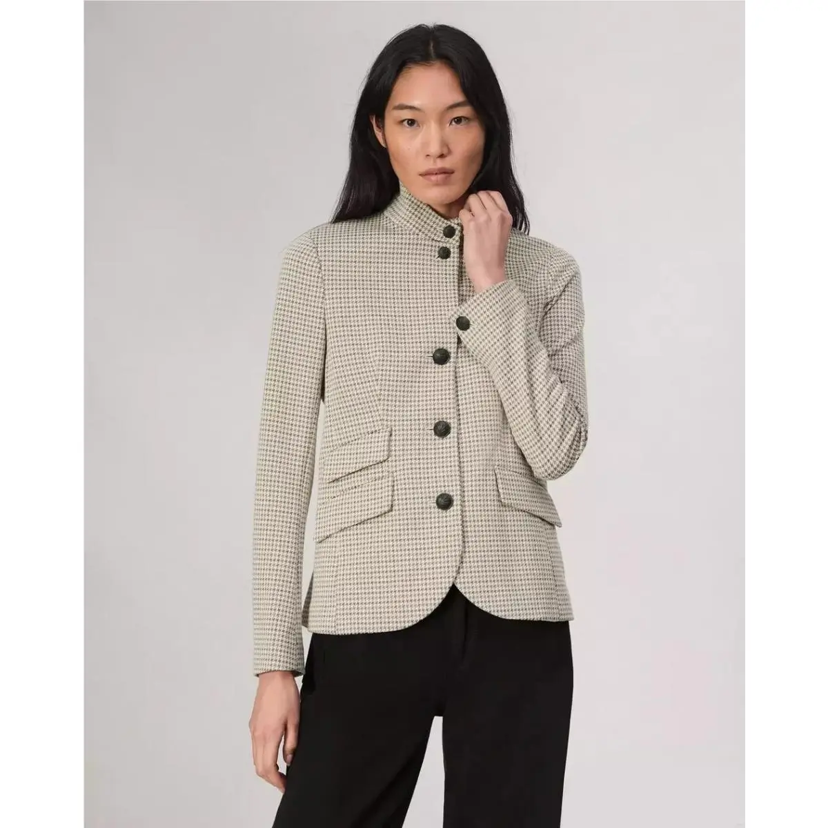 Rag Bone Slade Italian Plaid Blazer Size 10 Grey Multi 3F504