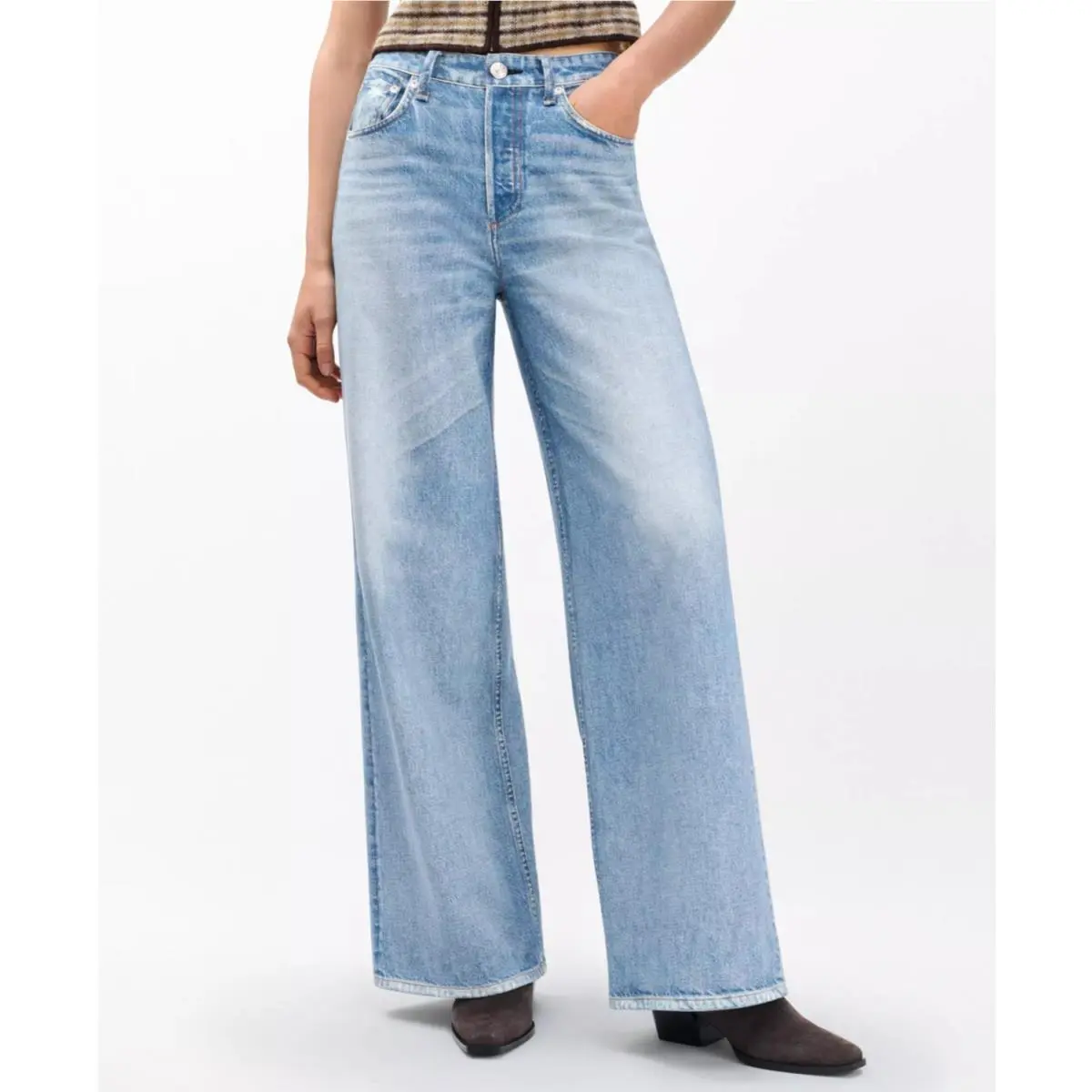 Rag Bone Size 28 Jeans Miramar Terry Sofie Wide Leg Pant Raily Wash