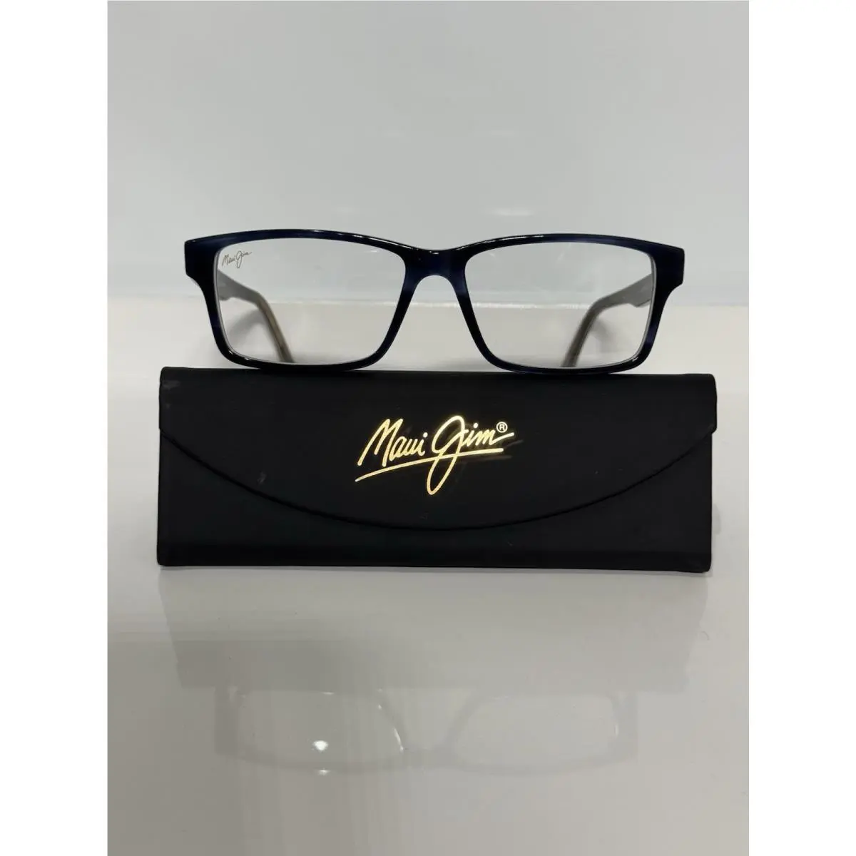 Maui Jim MJO2120-03G Blue Tortoise Rectangle Acetate Unisex Eyeglasses 57mm