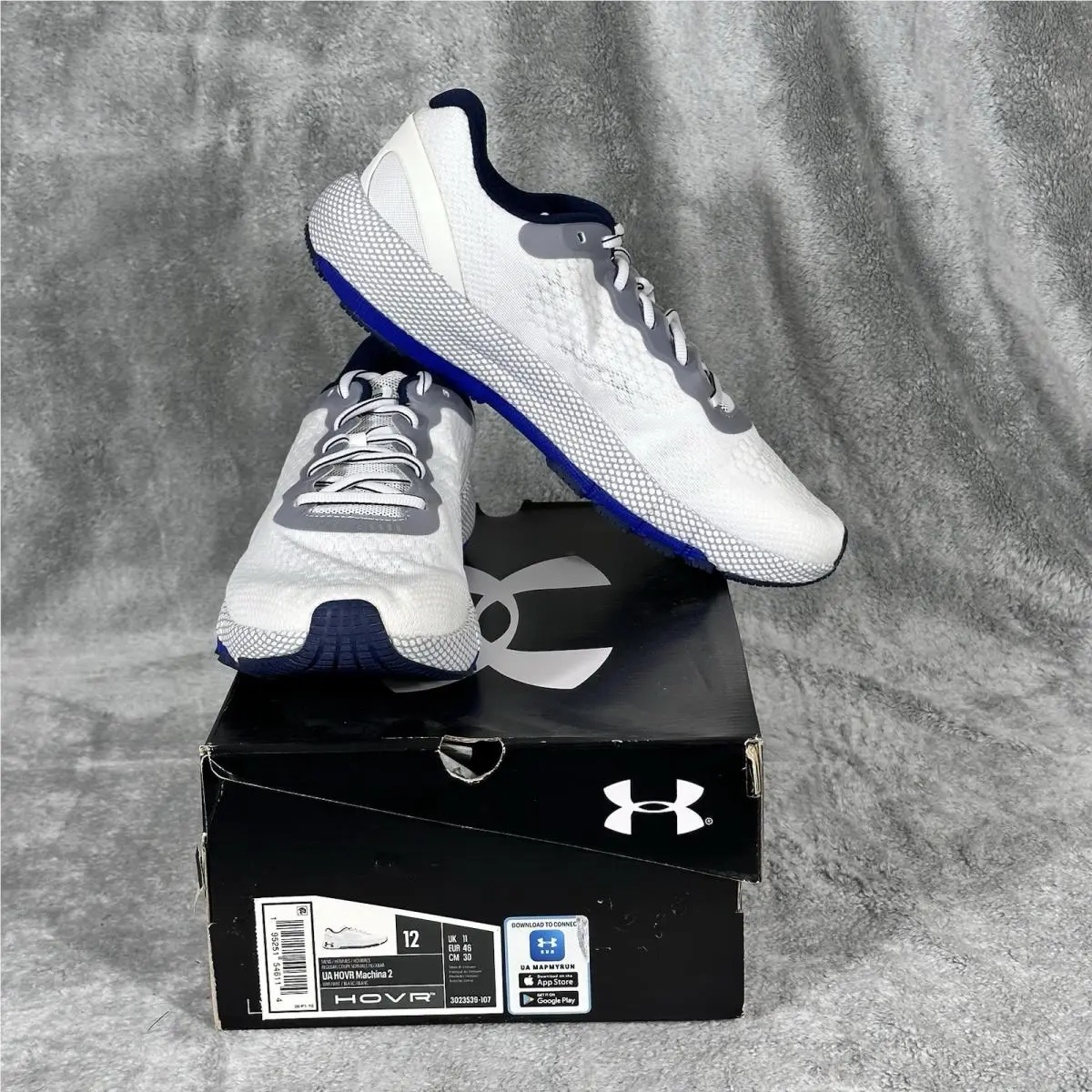 Under Armour Mens Size 12 UA Hovr Machina 2 Running Shoes White/academy Blue