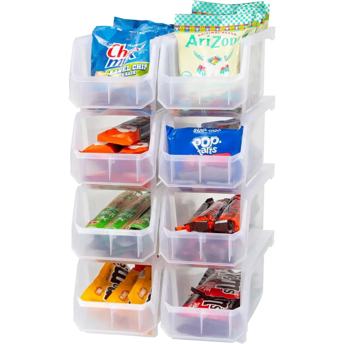 Medium Plastic Storage Bins Stackable Organizer Containers For Closet Pantry Sh