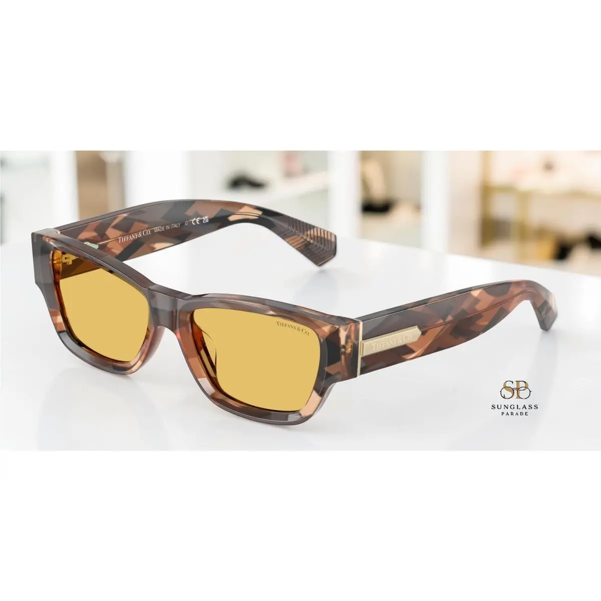 Tiffany TF4265U 845485 Brown Havana Yellow 54 mm Women`s Sunglasses