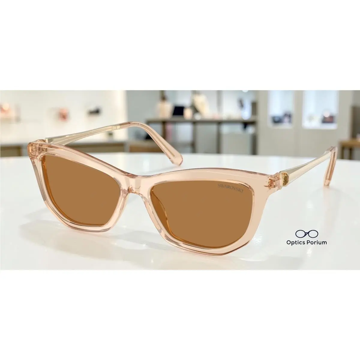 Swarovski SK6057 109273 Transparent Beige Bronze 56 mm Women`s Sunglasses