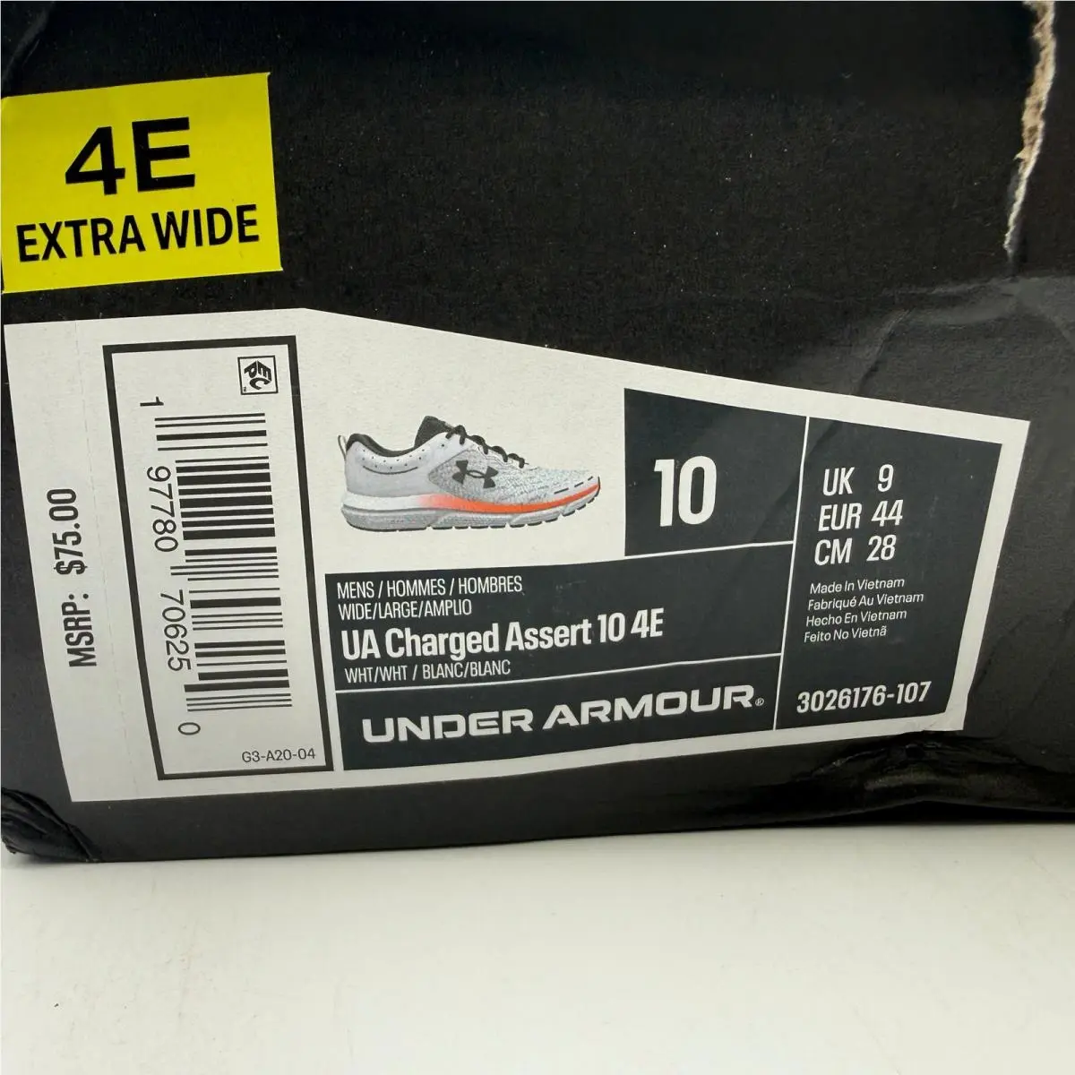 Under Armour shoes - UA Charged Assert 10 4E - White 5