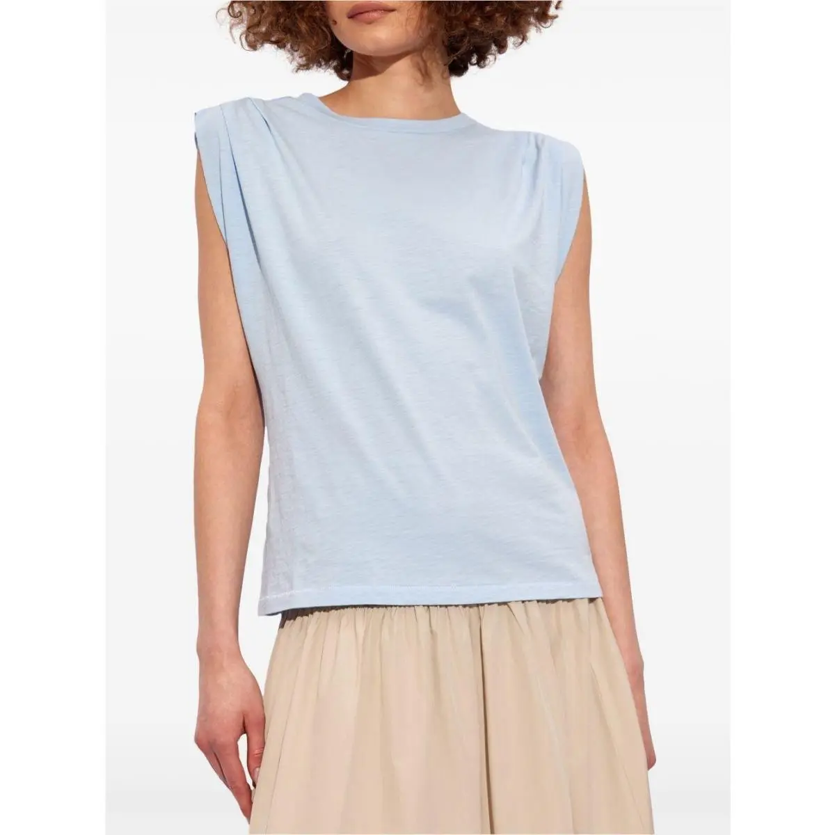 Rag Bone Womens Light Blue Sleeveless T-shirt Light Bkue Size L 307189