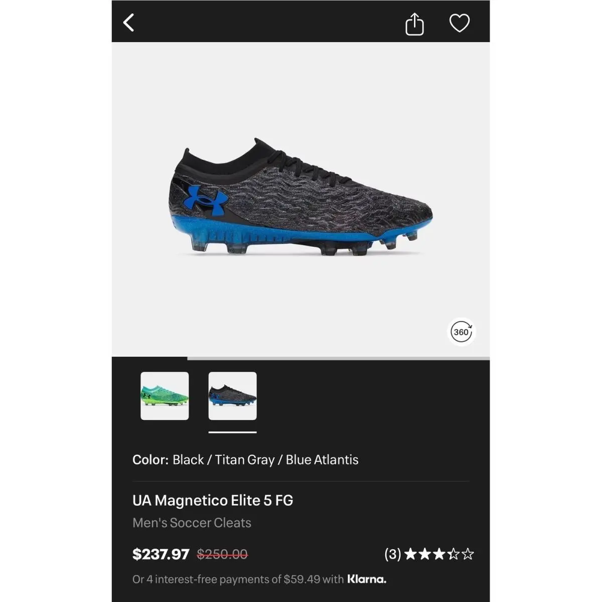 Under Armour shoes - Magnetico Elite 5 - Magnetico Elite - 6000544-001 - Black 7