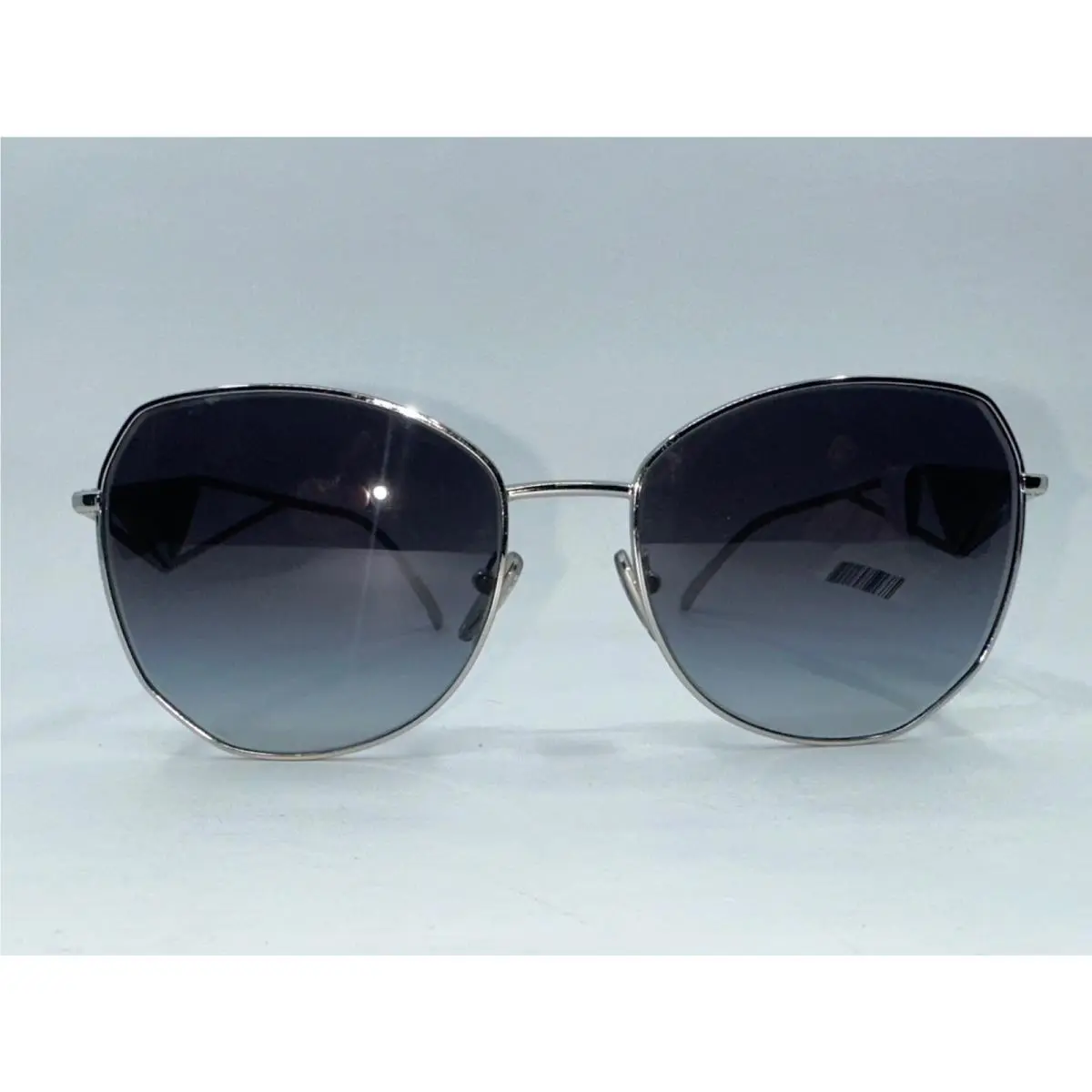 Prada 0PR57YS Silver Oversized Butterfly Sunglasses Gray Lens