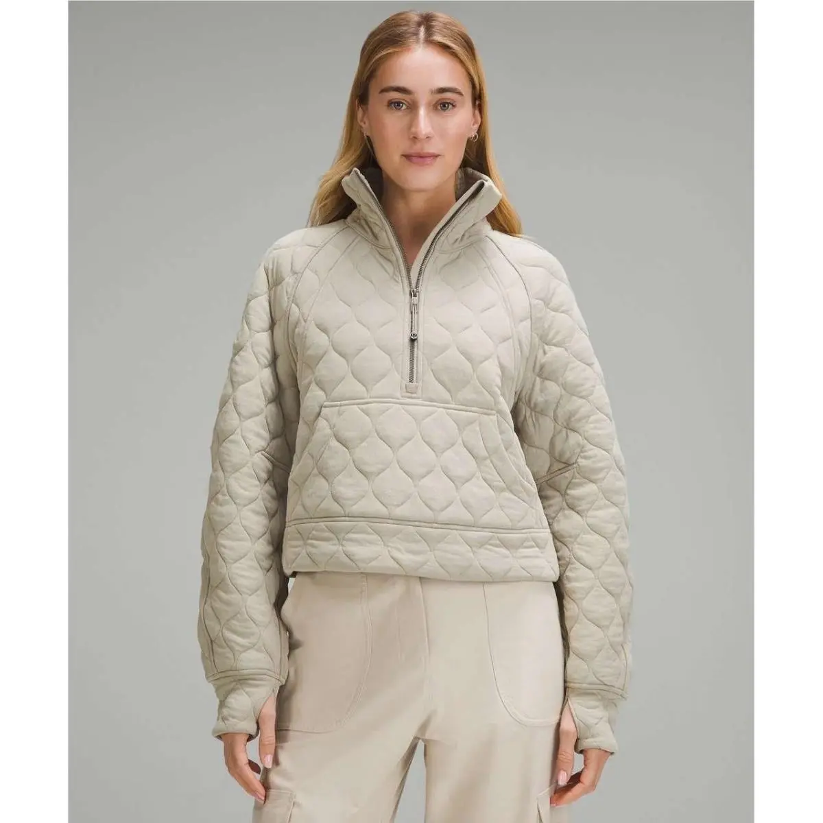 Lululemon Scuba Oversized Quilted Half Zip Jacket Sweatshirt Logo Xs/s