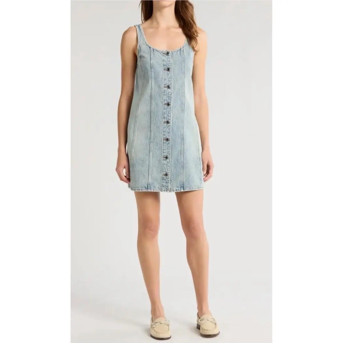 Rag Bone Laney Dress Denim Button Front Sleeveless Mini A Line Size 4