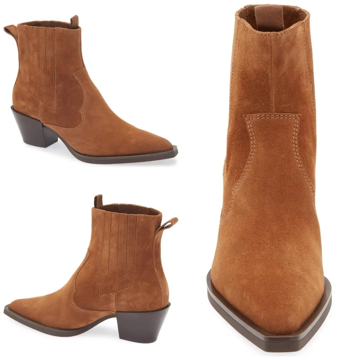 Rag Bone Dart Western Boot In Umber Suede Size:8 US 8