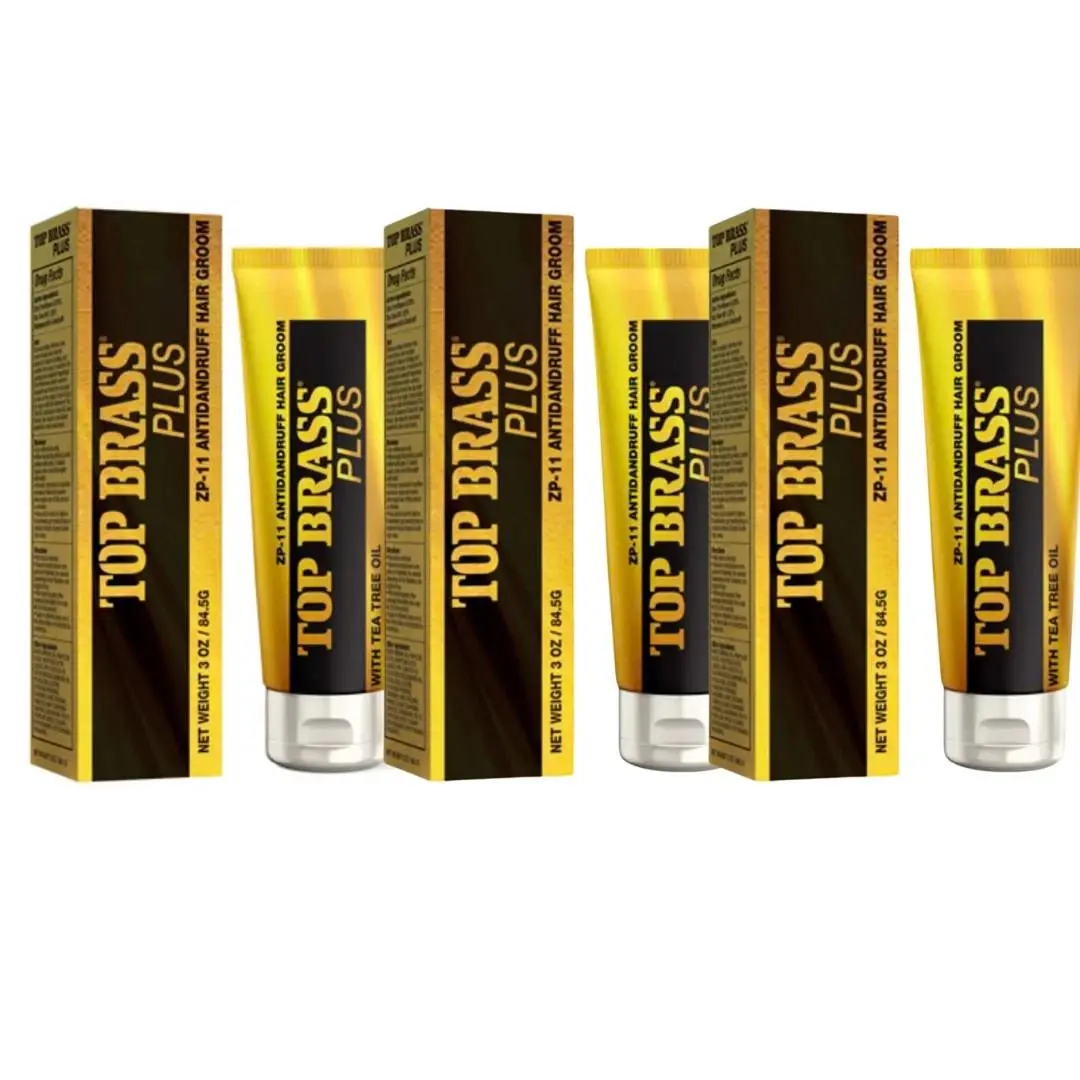 Lot 3 Top Brass Plus with Tea Tree Oil Anti Dandruff Hairgroom ZP-11 3 Ozs 84 by Revlon