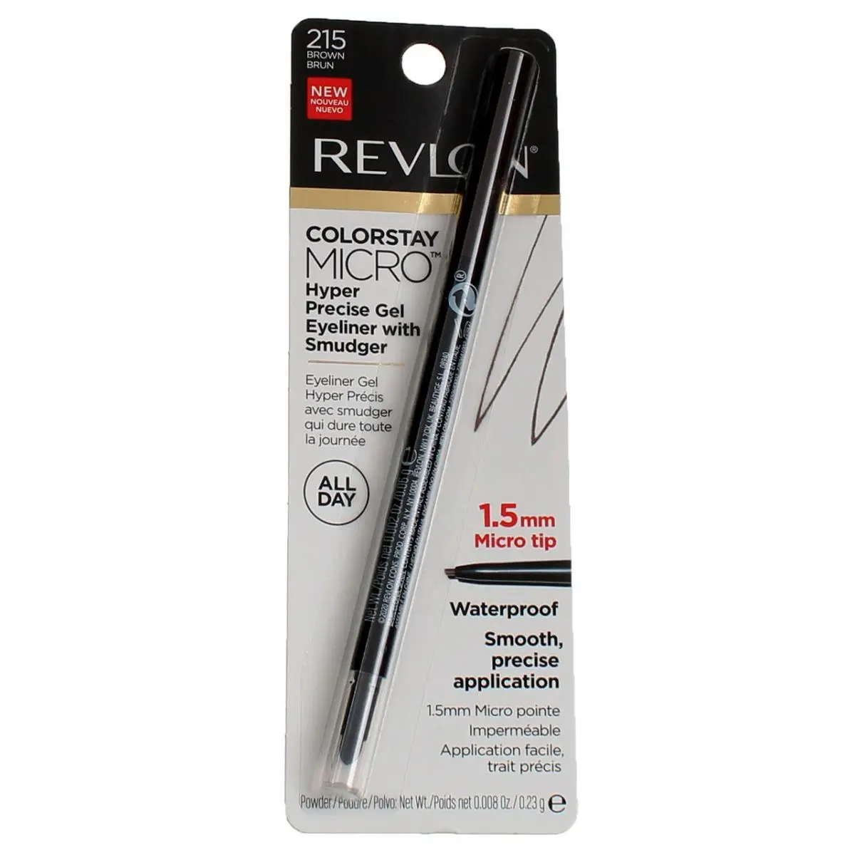 6 Pack Revlon Colorstay Micro Gel Waterproof Eyeliner Brown 215 0.008 oz