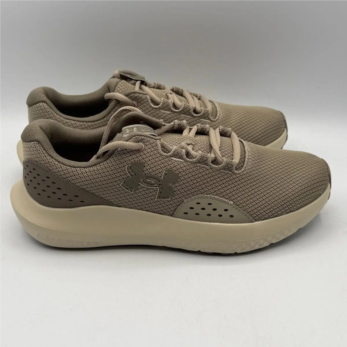 Under Armour Charged Surge 4 Men 8.5 Brown Mesh Running Shoes 3027000-203