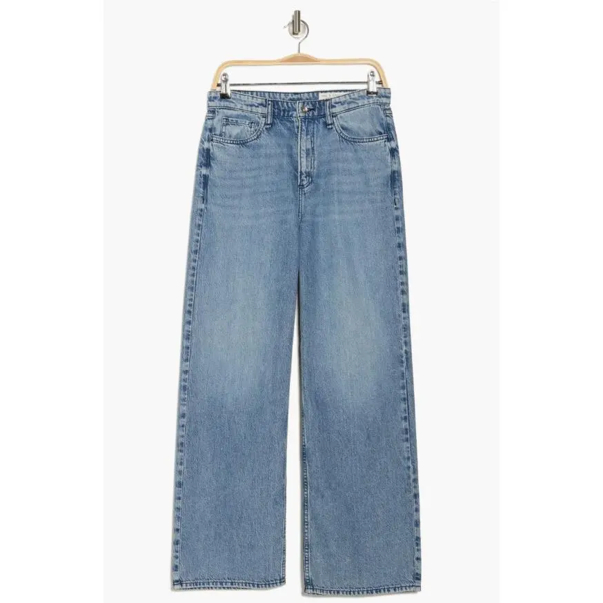 Rag Bone Cloud Lori Wide Leg Jeans Womens 31 Light Wash Dubois