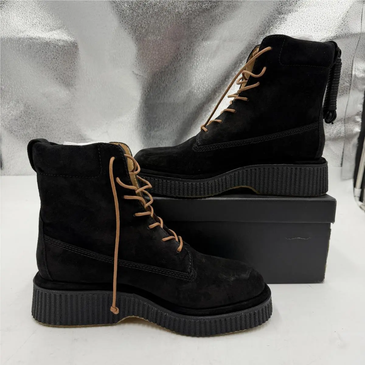 Rag Bone Sloane Boot Boots Womens Size 10 Black Suede Platform Ankle Combat