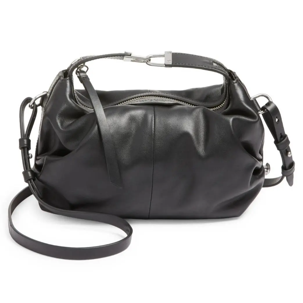 Rag Bone Commuter Women`s Leather Top Handle Shoulder Crossbody Bag Hobo Black