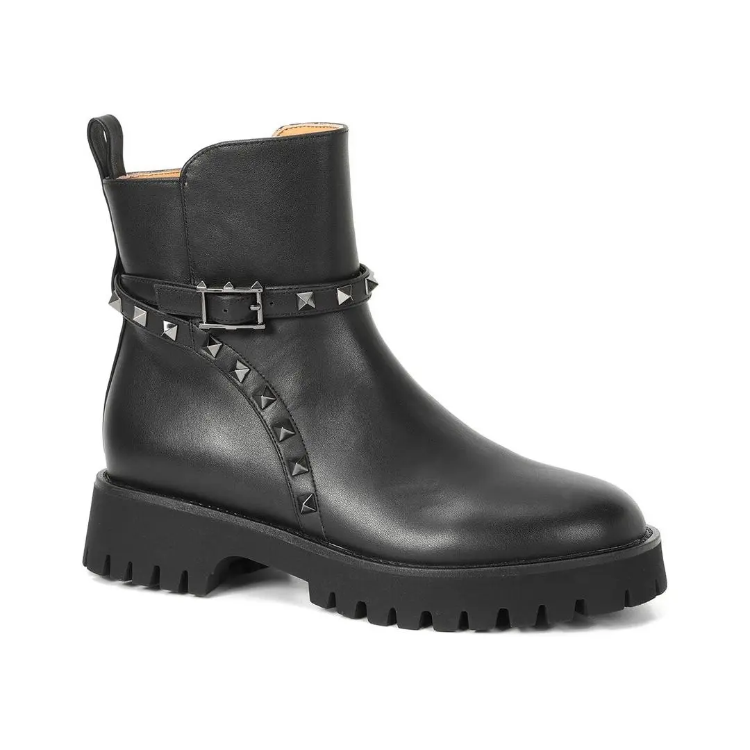 Tiffany Fred Paris Studded Leather Bootie Women`s Black 36