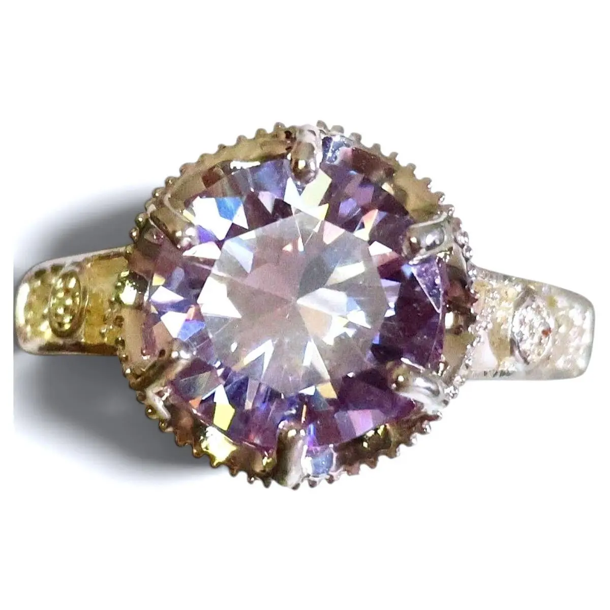 Elements Lavender Crystal Cathedral Solitaire Ring Silver Tone Size 7 by Swarovski