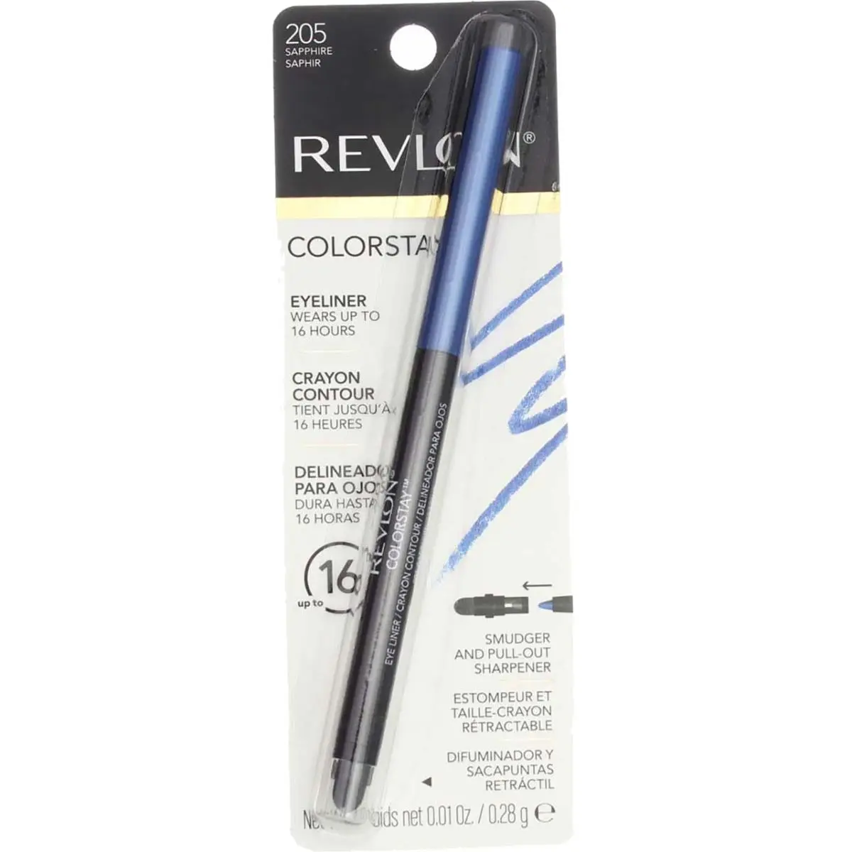 4 Pack Revlon Colorstay Waterproof Eyeliner Sapphire 205 0.01 oz