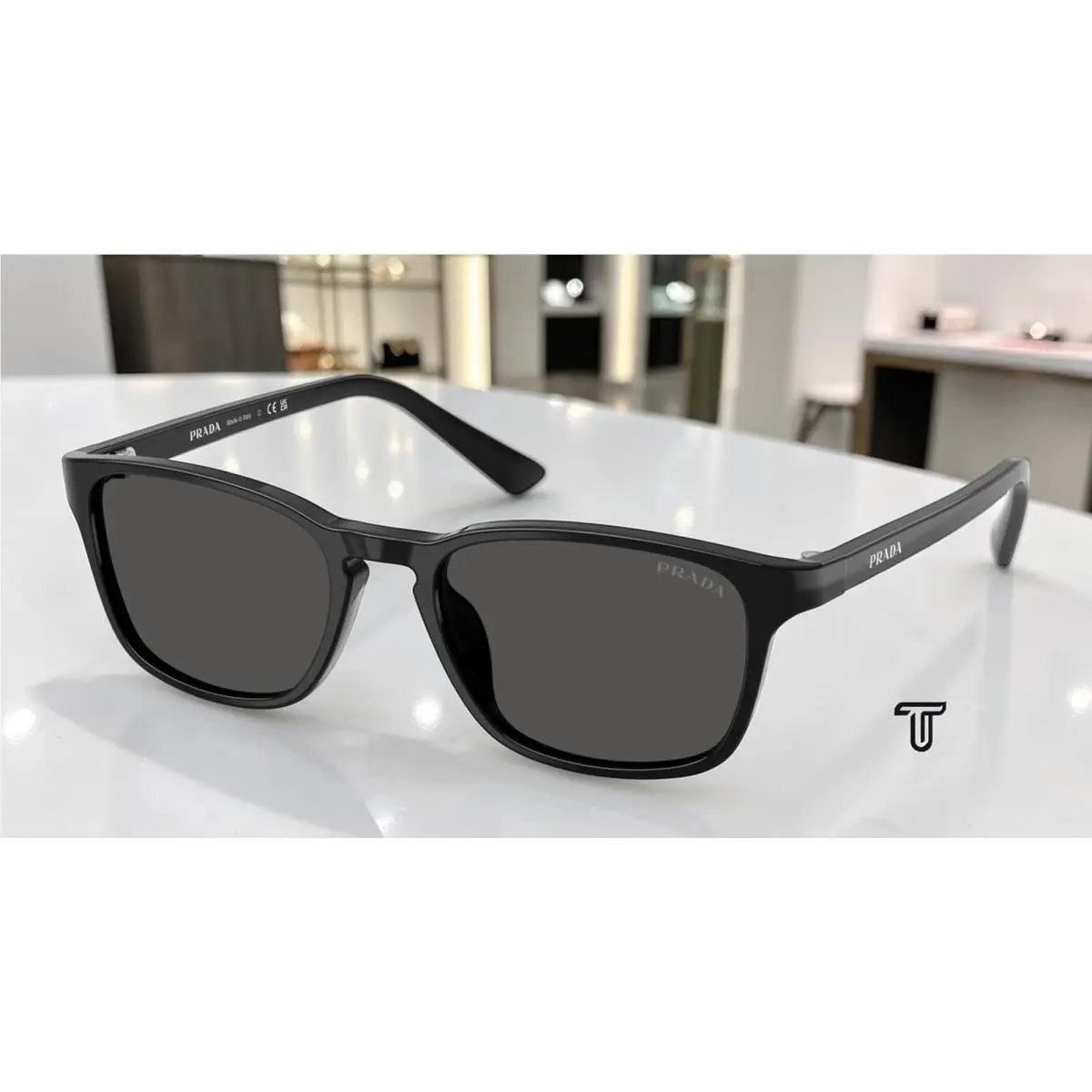 Prada PR D13SU 16K08Z Black Dark Grey 52 mm Men`s Sunglasses