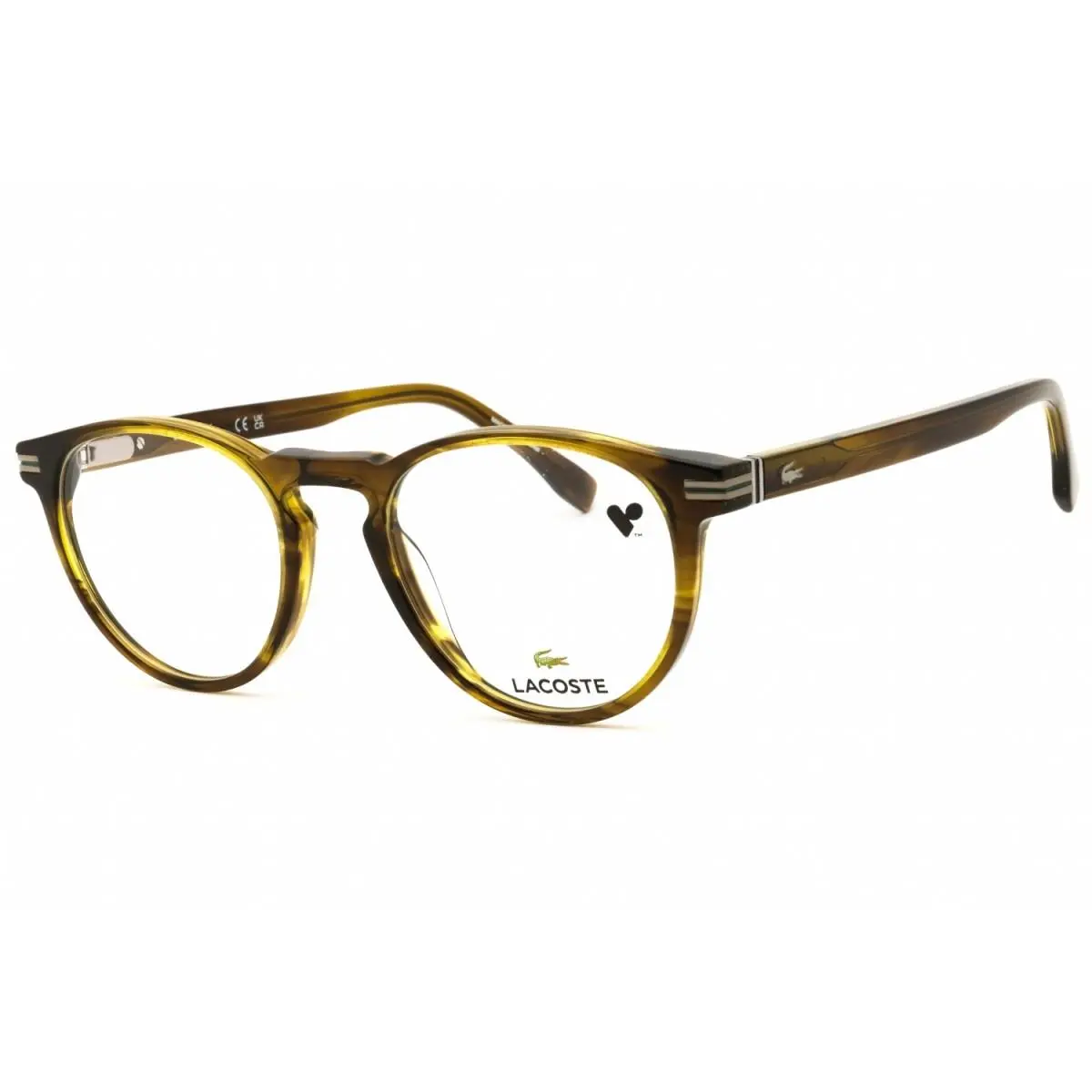 L2966N 275 Striped Khaki 50mm Eyeglasses by Lacoste