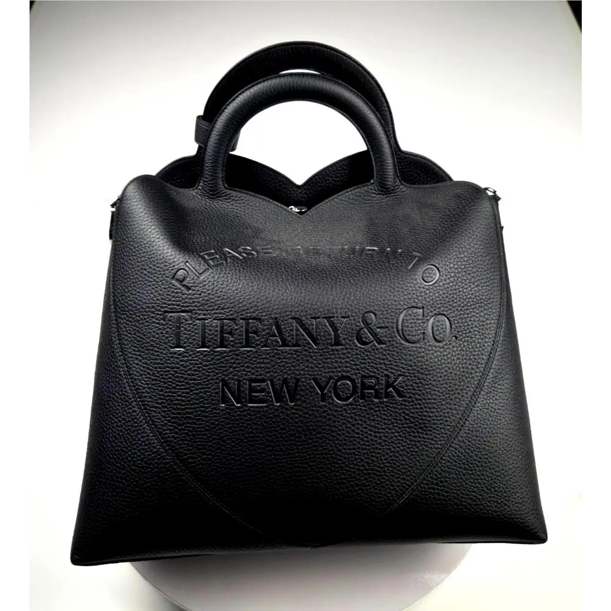 Tiffany Co Return To Tiffany Black Leather Large Tote Bag Pouch Dust Bag