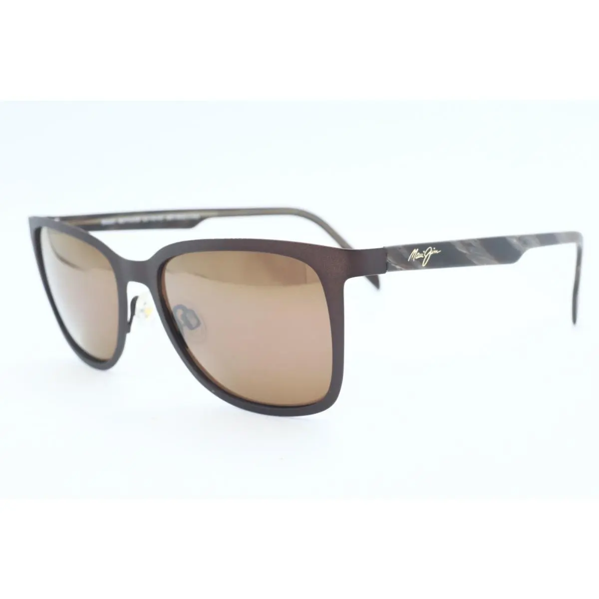 Naupaka MJ 775-01M Square Dark Gunmetal Sunglasses Brown Polarized by Maui Jim