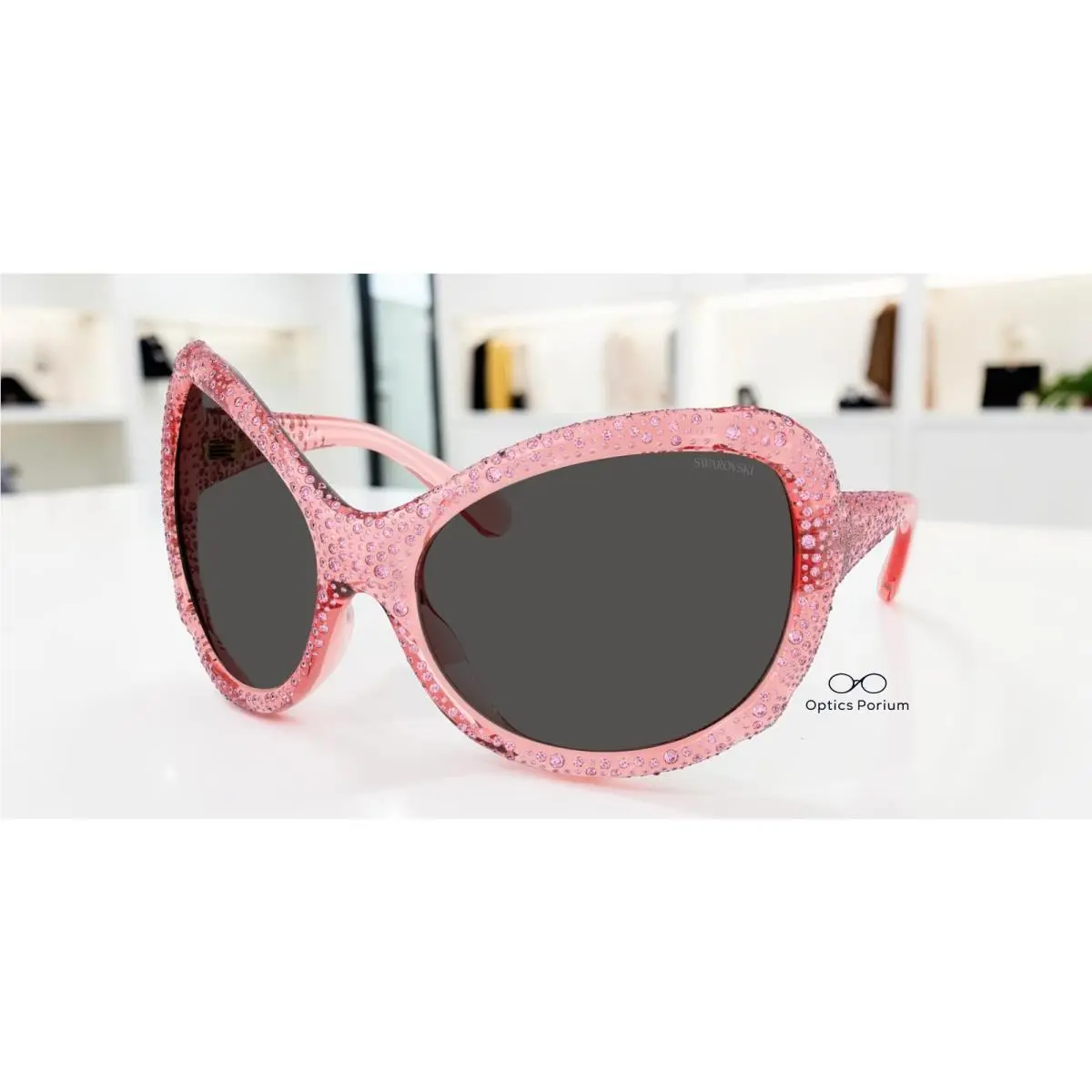 SK6052 108887 Transparent Pink Dark Grey 72 mm Women`s Sunglasses by Swarovski