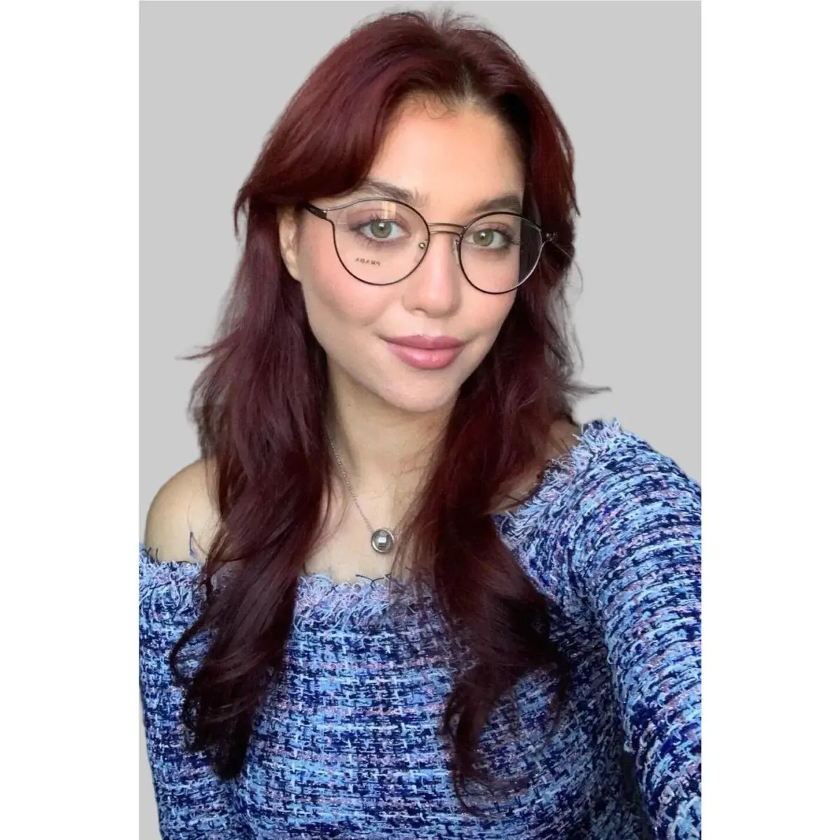 Prada Vpr 6T2 VHJ-1O1 52mm Black Round Oversized Women`s Eyeglasses Frame