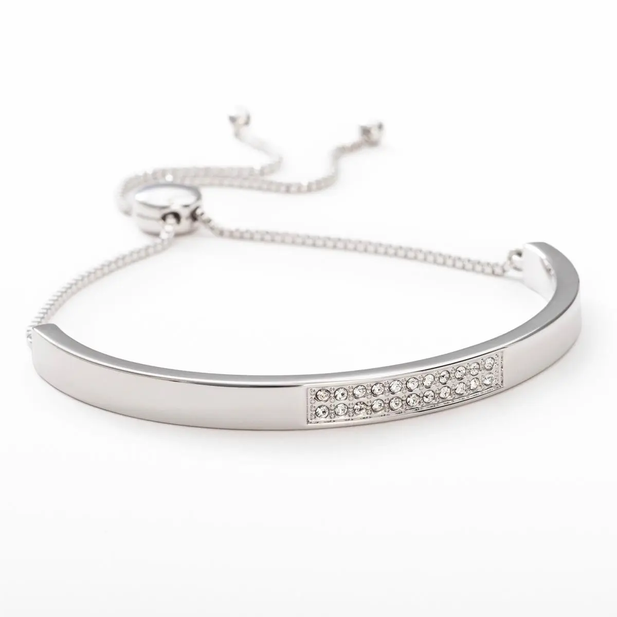 Swarovski Touchstone Crystal Slide Over Bracelet Rhodium