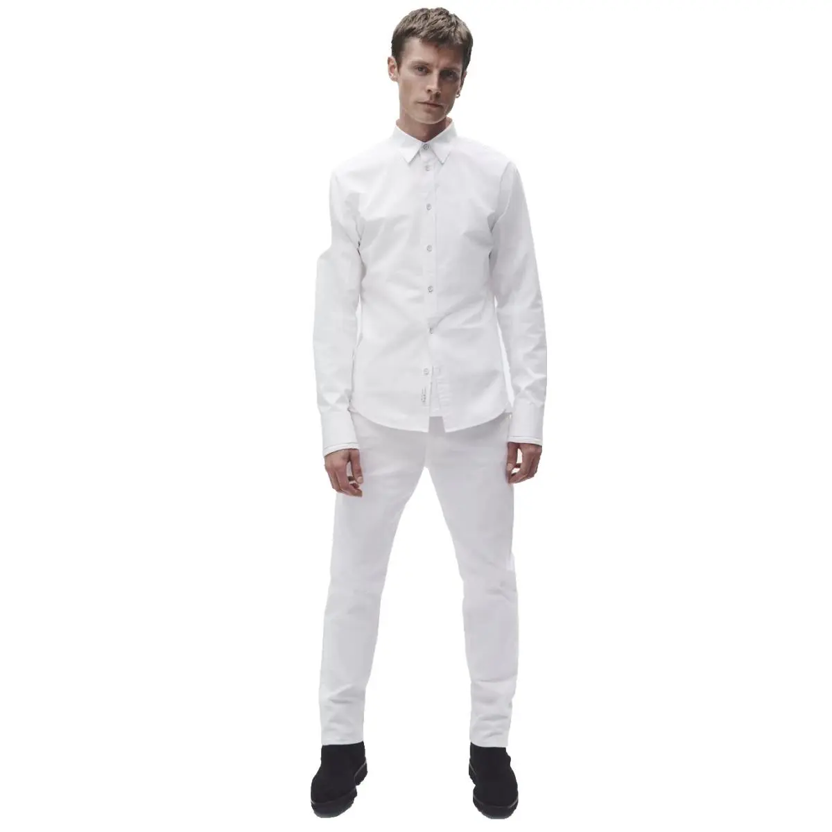 Rag Bone York Men’s White Fit 1 Poplin Zac Cotton Shirt Size XL