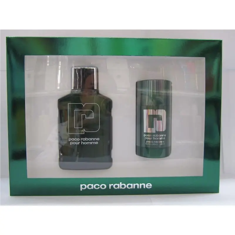 Pour Homme Men Set 3.4 oz Eau de Toilette + 2.2 oz Deodorant Stick by Paco Rabanne