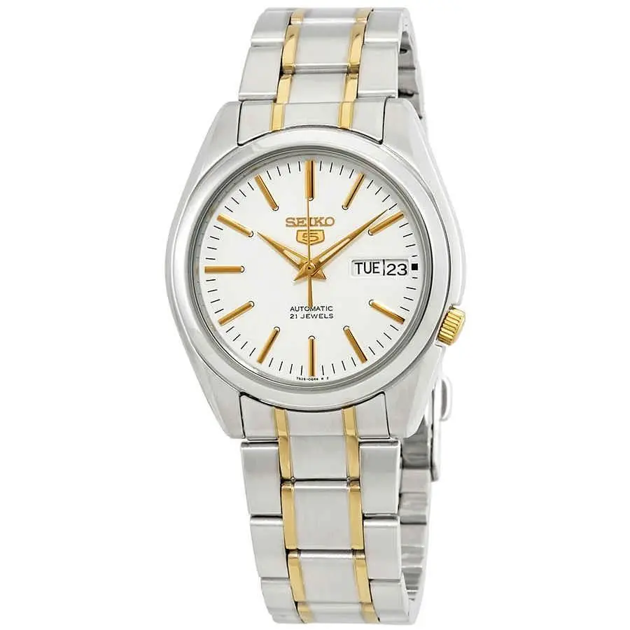 Seiko Series 5 Automatic White Dial Men`s Watch SNKL47