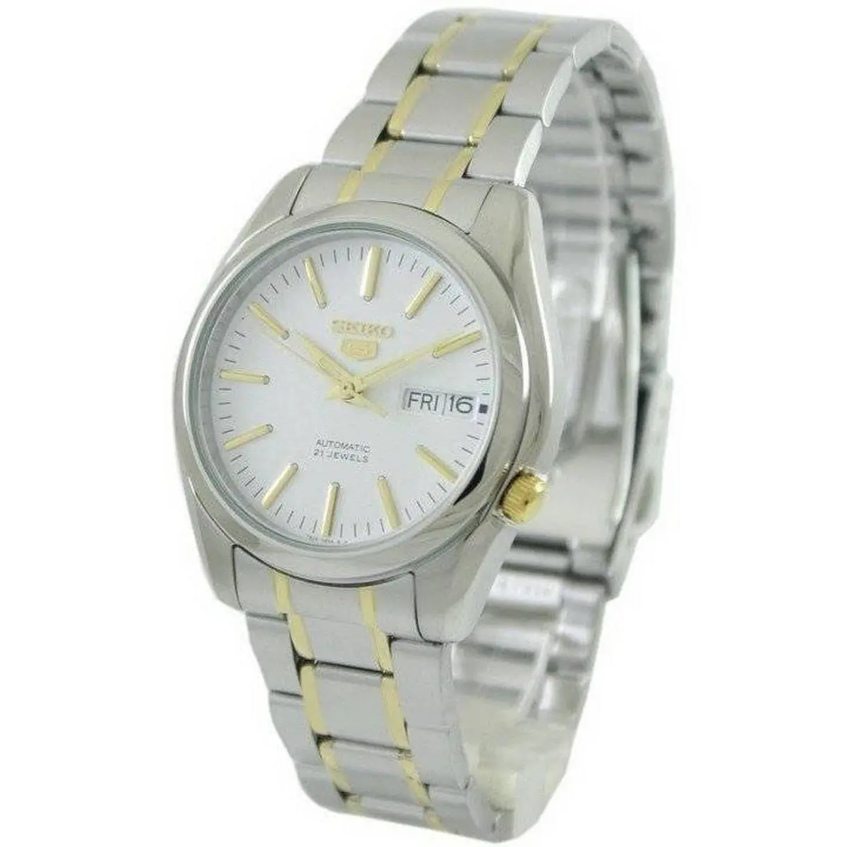 Seiko 5 Automatic 21 Jewels Stainless Steel White Dial SNKL47K1 30M Mens Watch