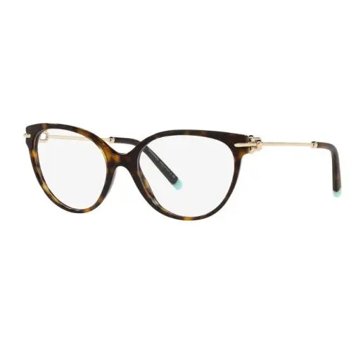 Tiffany Co. Eyeglasses TF 2217 8015 Havana/gold Cat Eye Frame Italy 53 17 140