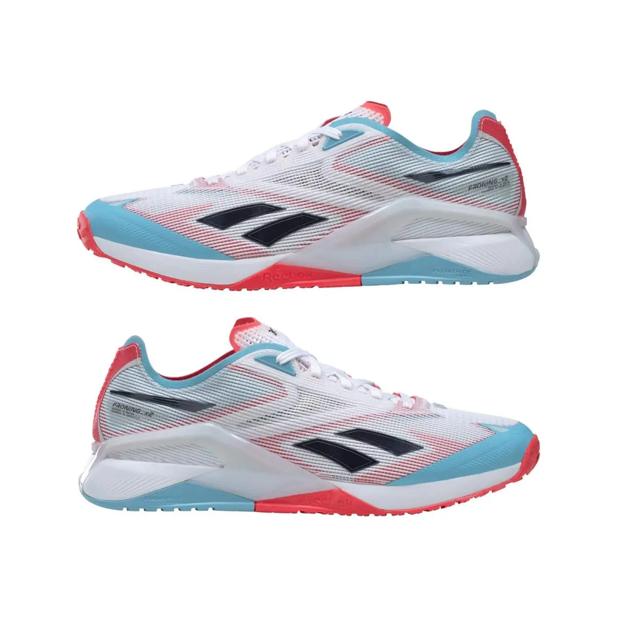 Reebok Nano X2 Froning- White/neon Blue/neon Cherry -6.5