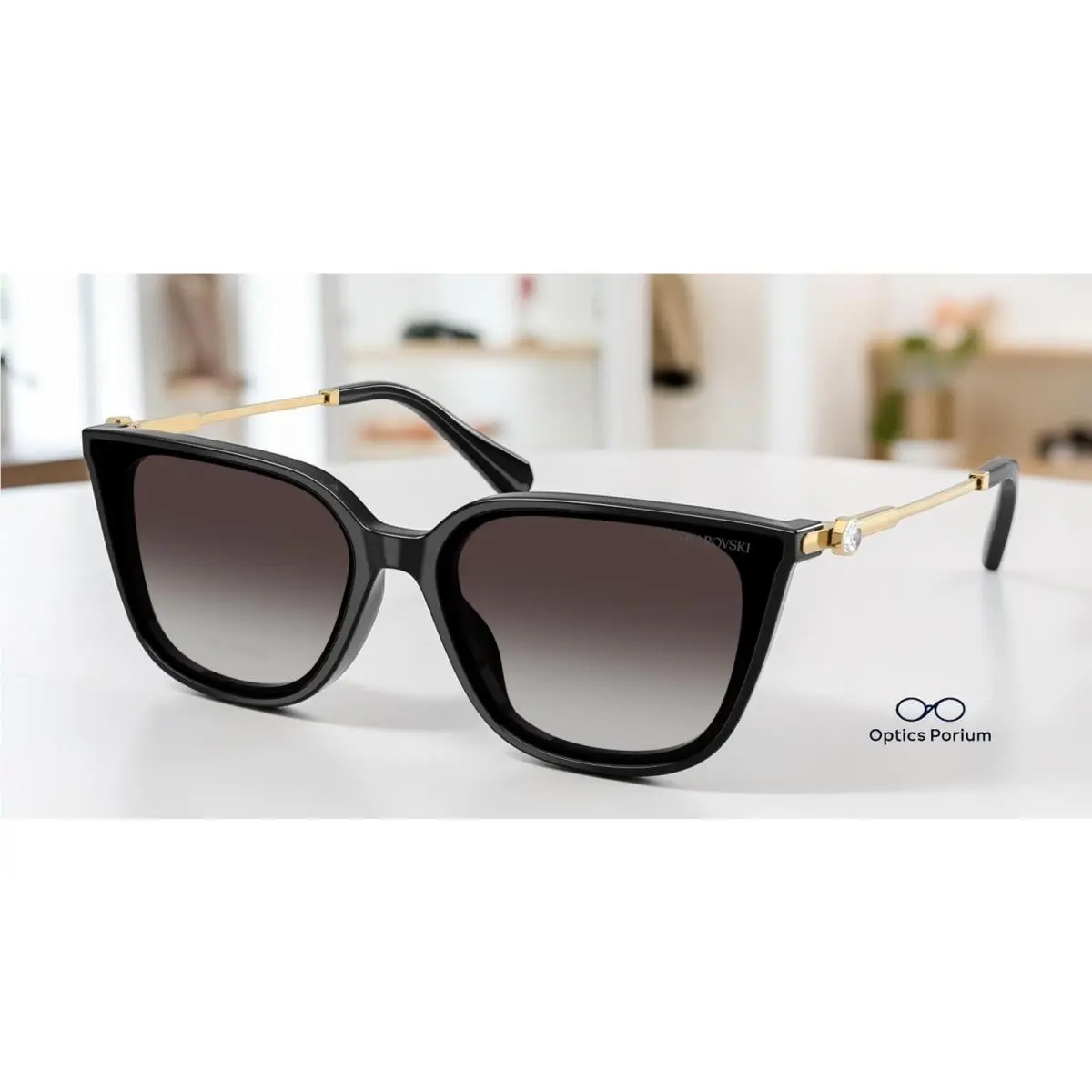 Swarovski SK6054D 10018G Black Gradient Grey 63 mm Women`s Sunglasses
