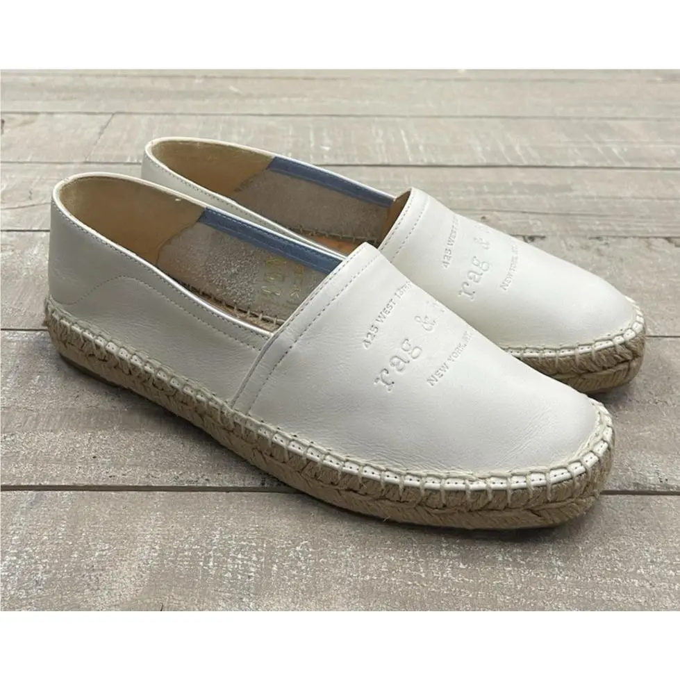 Rag Bone Edie Espadrille Shoes In Antique White Size: 37.5 US 7.5