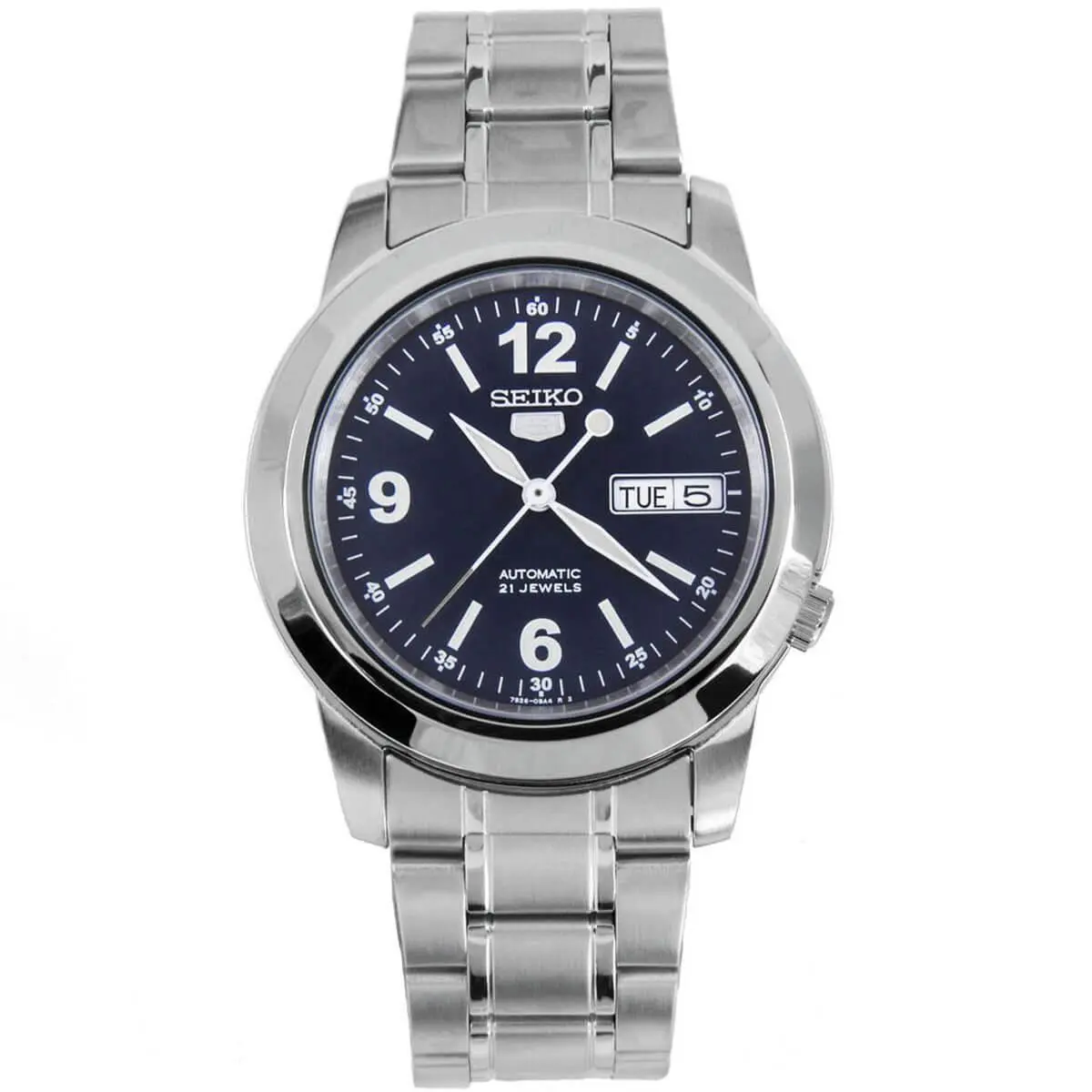 Men`s Watch  5 Automatic Dark Blue Dial Silver Tone Bracelet SNKE61K1 by Seiko