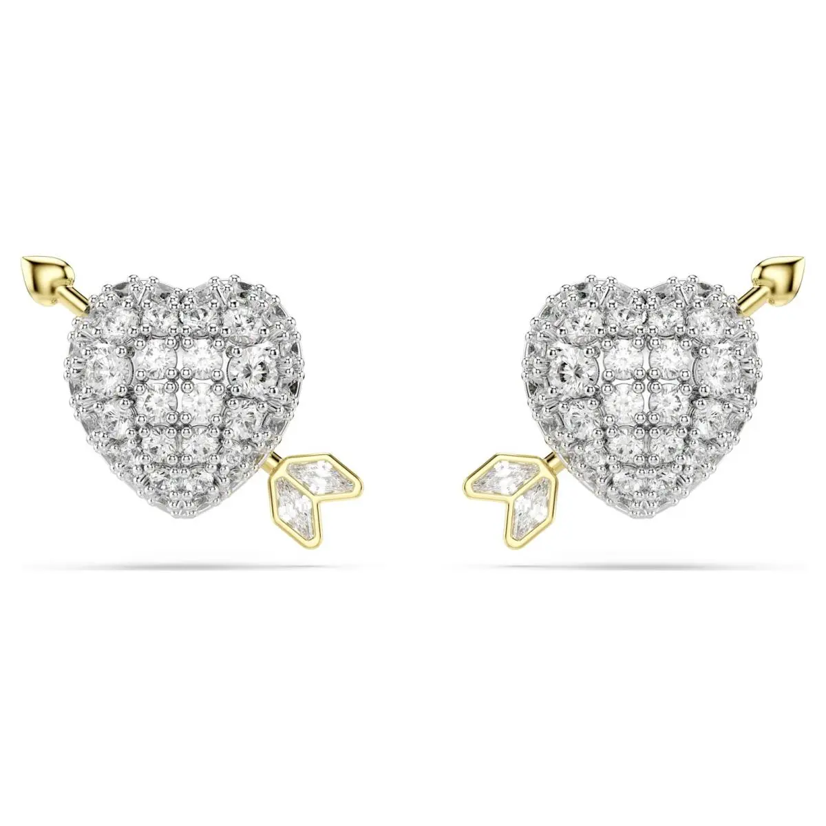 Idyllia Stud Earrings Heart with Arrow Mixed Metal Finish 5737298 by Swarovski