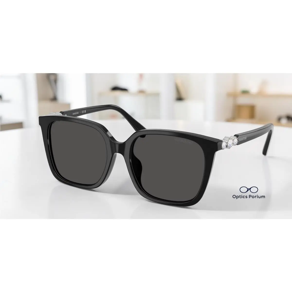 Swarovski SK6053D 103887 Black Dark Grey 55 mm Women`s Sunglasses