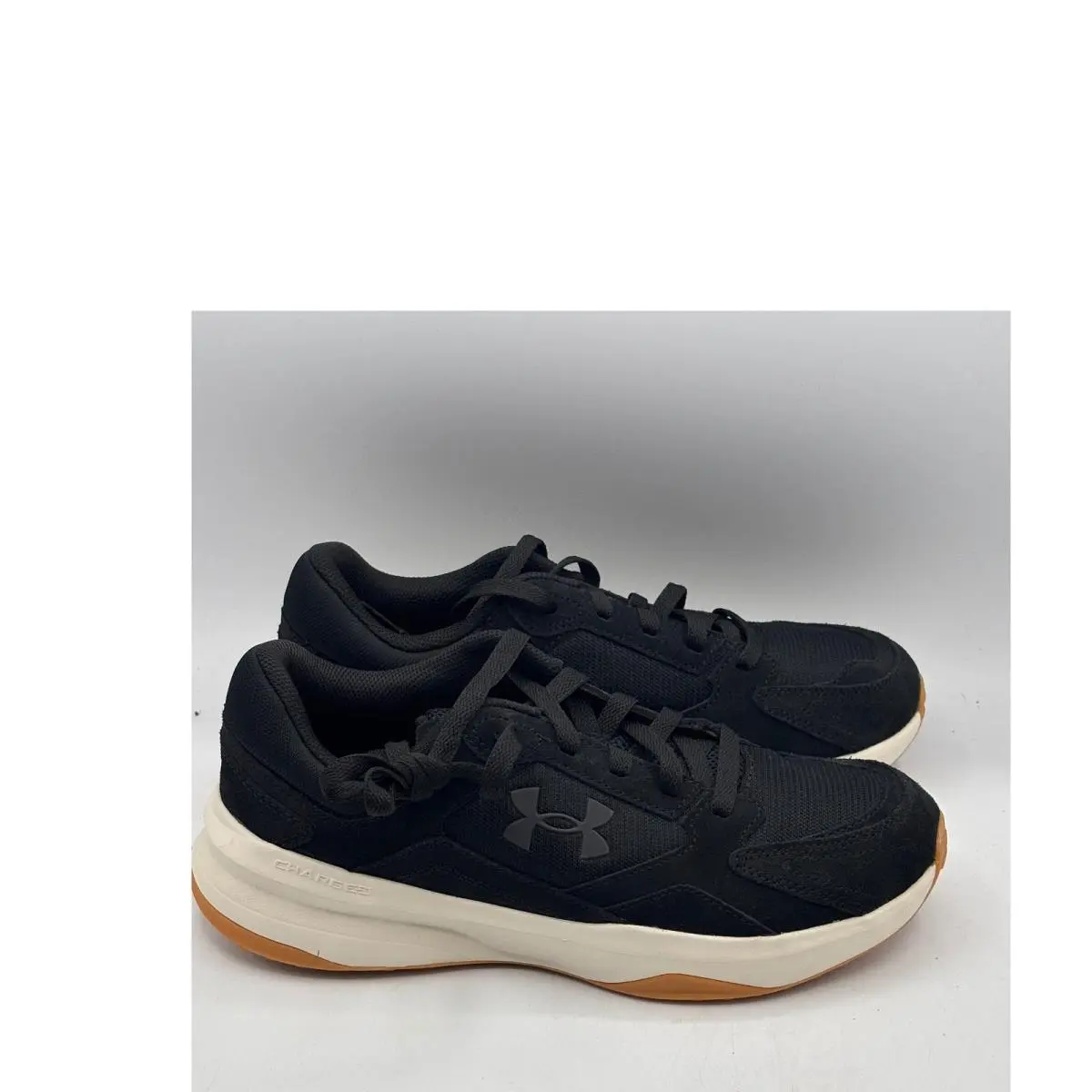 Under Armour Edge Suede Shoes Mens Size 8 Black White Lifestyle 3027731-001