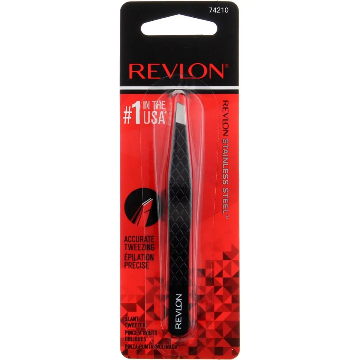 5 Pack Revlon Stainless Steel Slant Tweezer