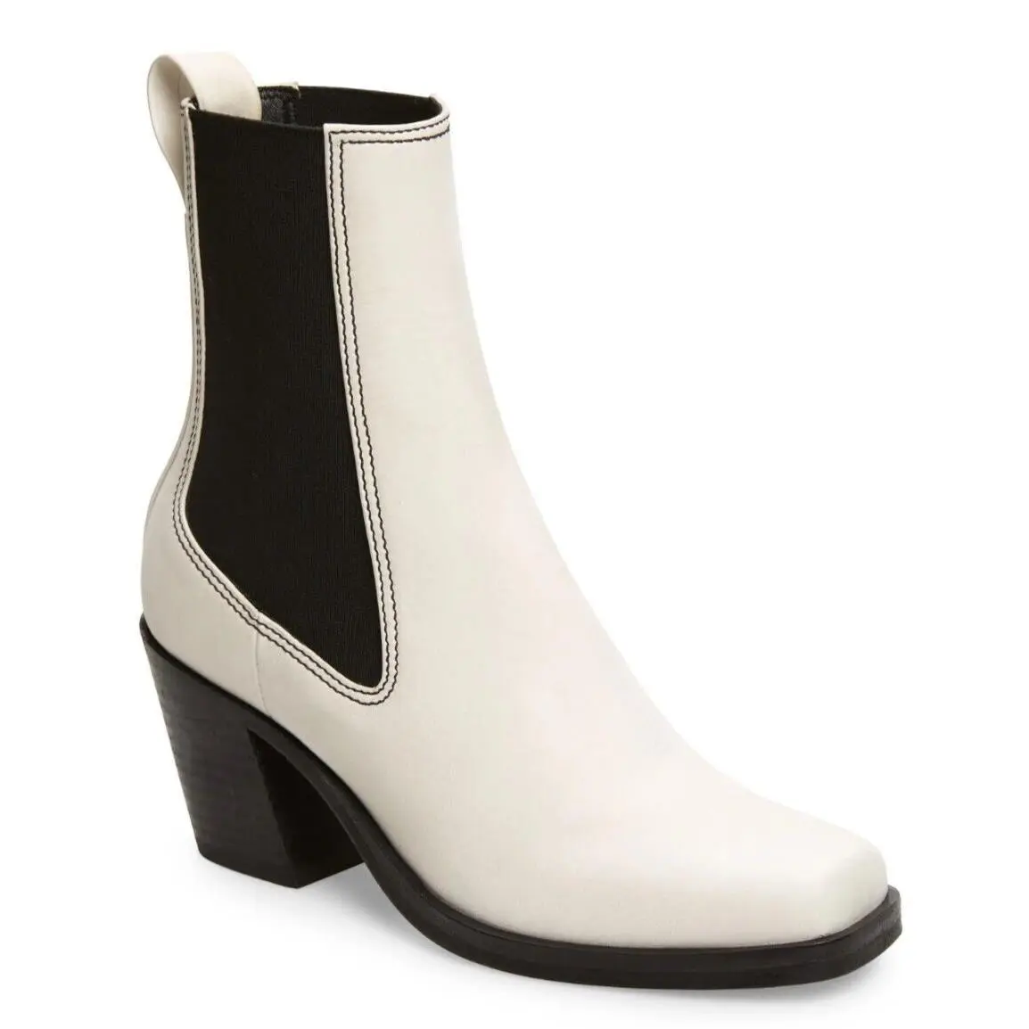Rag Bone Axis Women`s Leather Chelsea Ankle Boots Antique White Size 38 / US 8