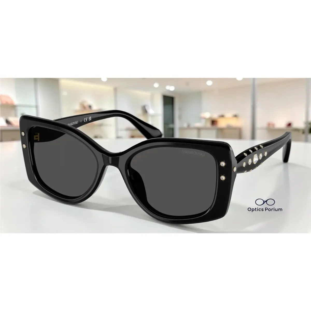 Swarovski SK6058U 100187 Black Dark Grey 54 mm Women`s Sunglasses